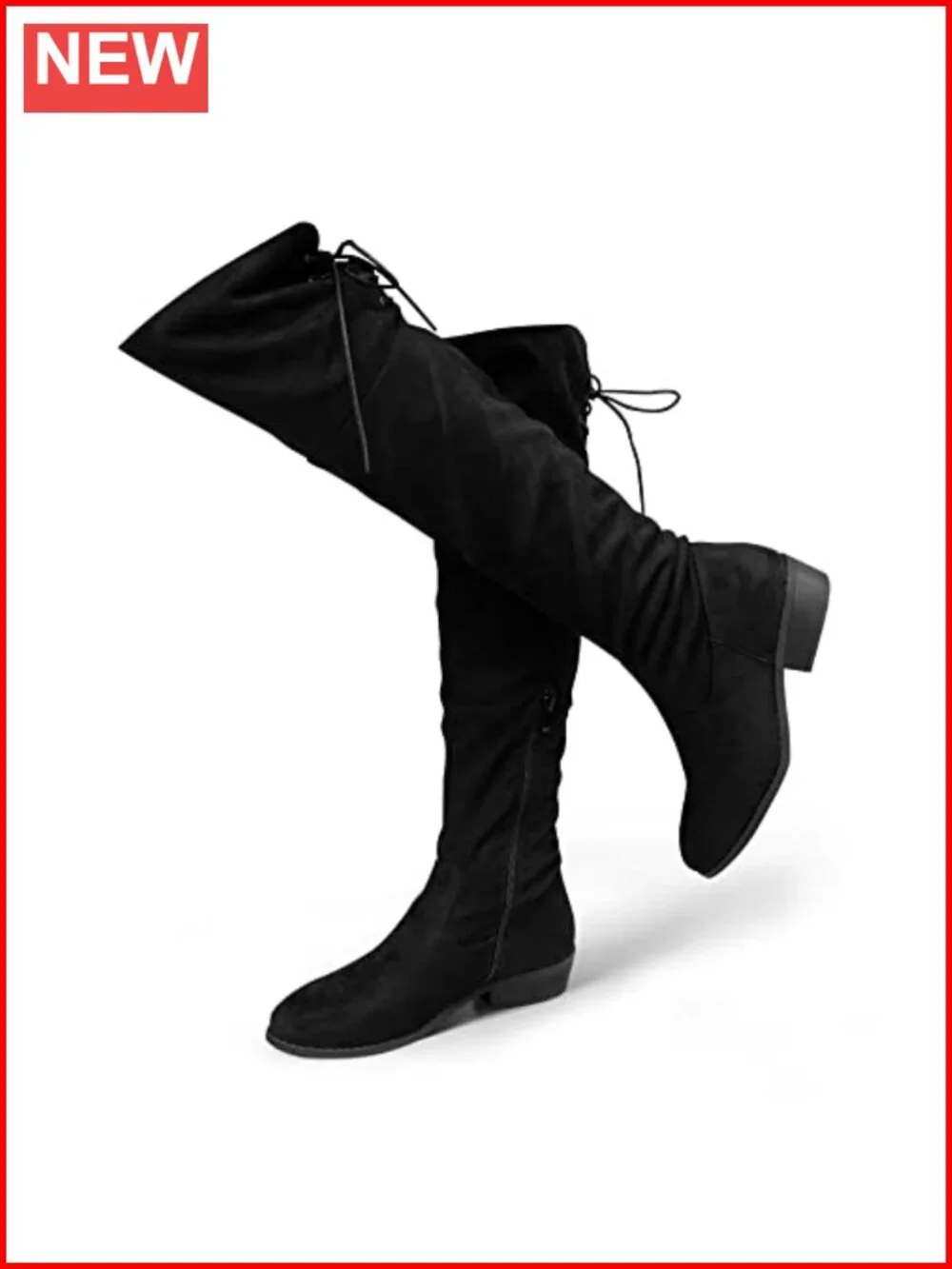 Faux Suede Over the Knee Boots Low Flat Heel Thigh High Boots